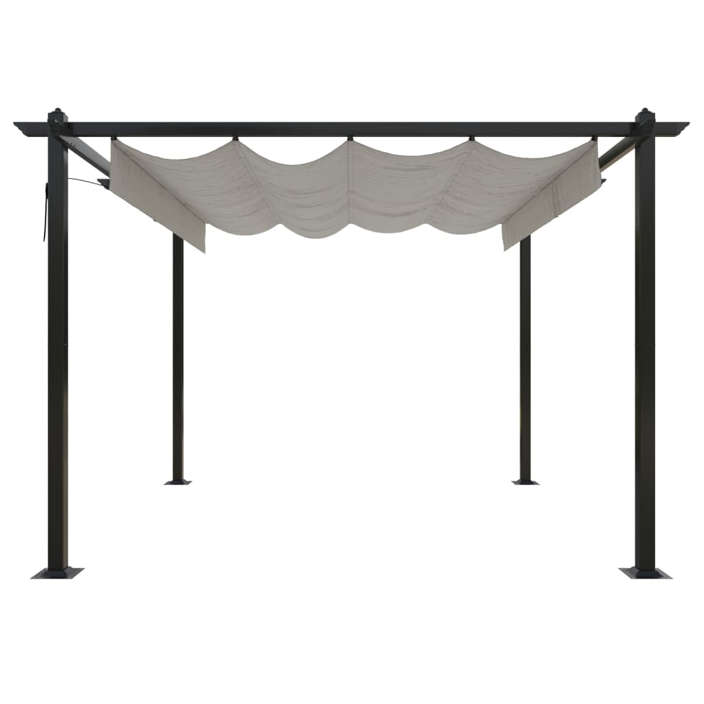 Pergola da Giardino con Tetto Retrattile 3x3 m Crema - homemem39