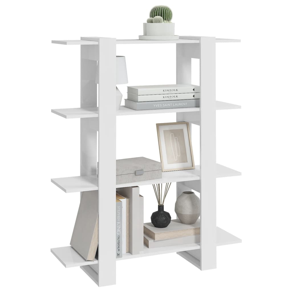 Libreria/Divisorio Bianco Lucido 100x30x123,5 cm - homemem39