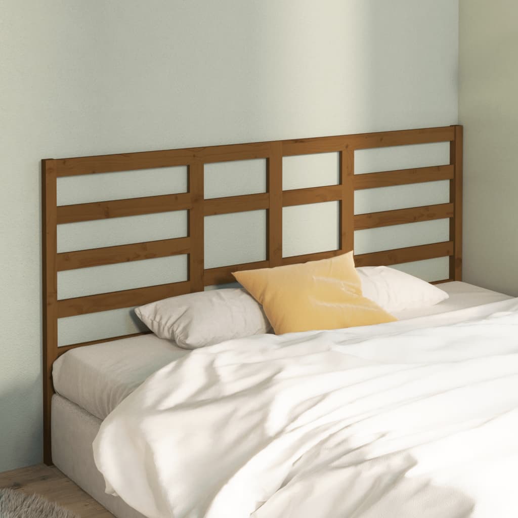 Testiera per Letto Miele 206x4x104 cm in Legno Massello di Pino - homemem39