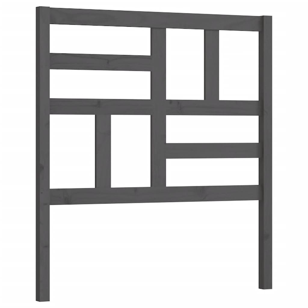 Testiera per Letto Grigia 106x4x104cm in Legno Massello di Pino - homemem39