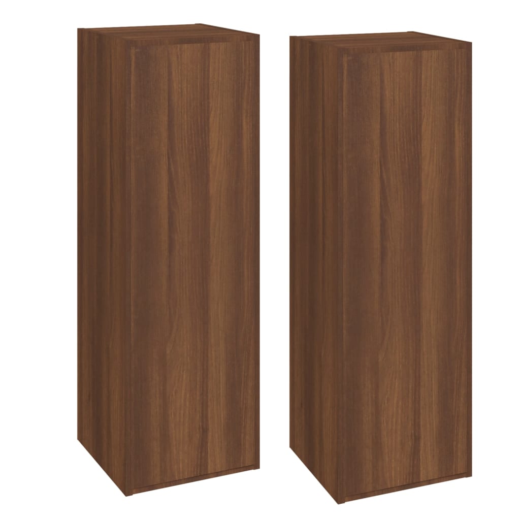 Mobili TV 2 pz Rovere Marrone 30,5x30x90cm in Legno Multistrato - homemem39