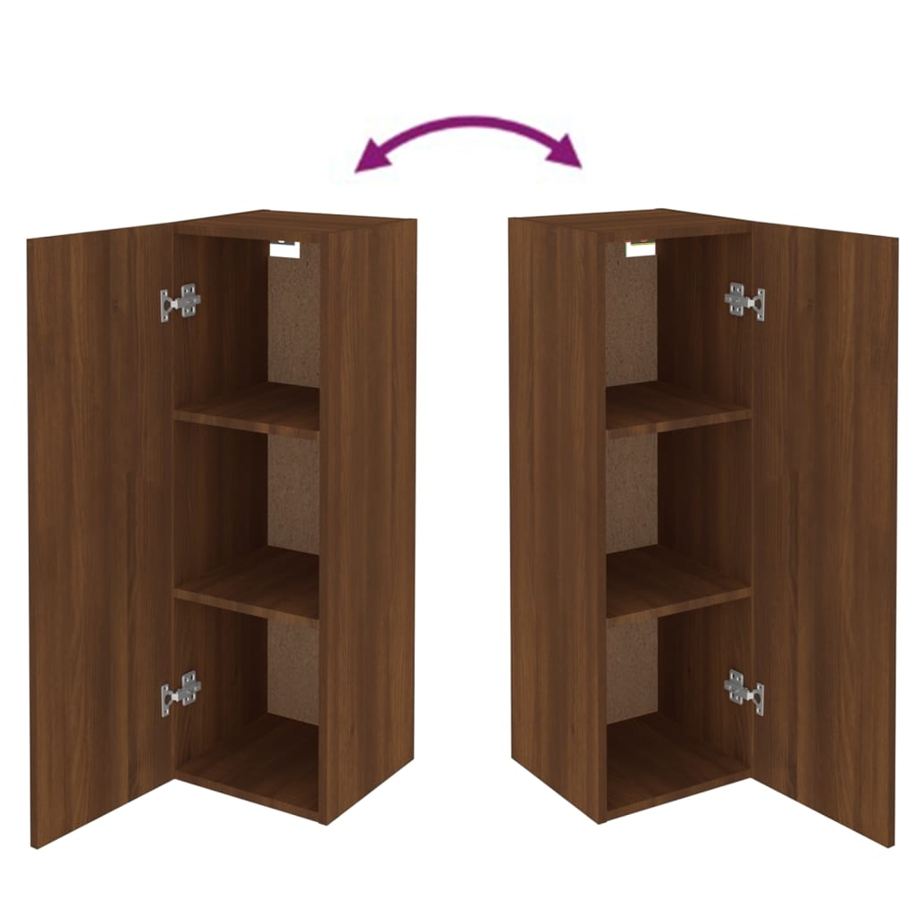 Mobili TV 2 pz Rovere Marrone 30,5x30x90cm in Legno Multistrato - homemem39