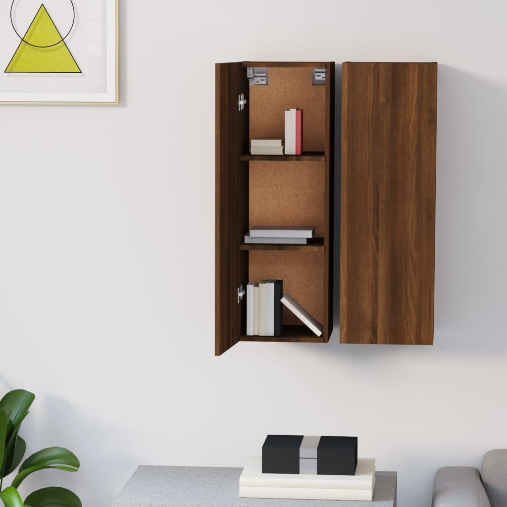 Mobili TV 2 pz Rovere Marrone 30,5x30x90cm in Legno Multistrato - homemem39