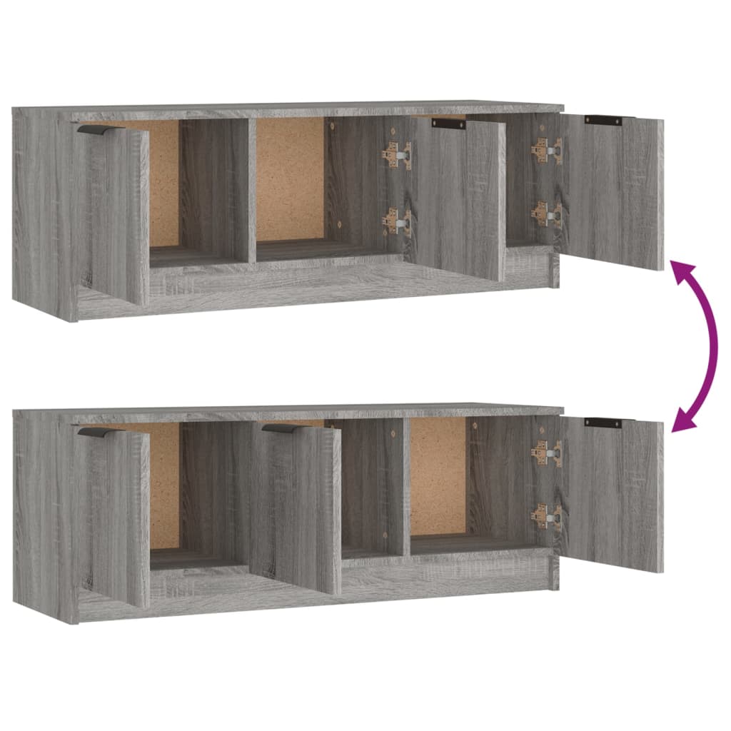 Mobile TV Grigio Sonoma 102x35x36,5 cm in Legno Multistrato - homemem39