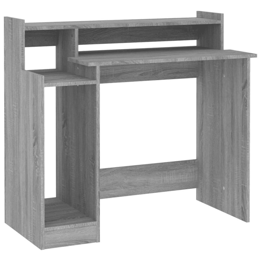 Scrivania con Luci LED Grigio Sonoma 97x45x90 cm in Multistrato - homemem39