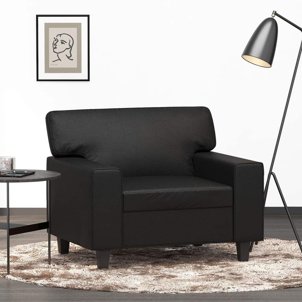 Poltrona Nera 60 cm in Similpelle - homemem39