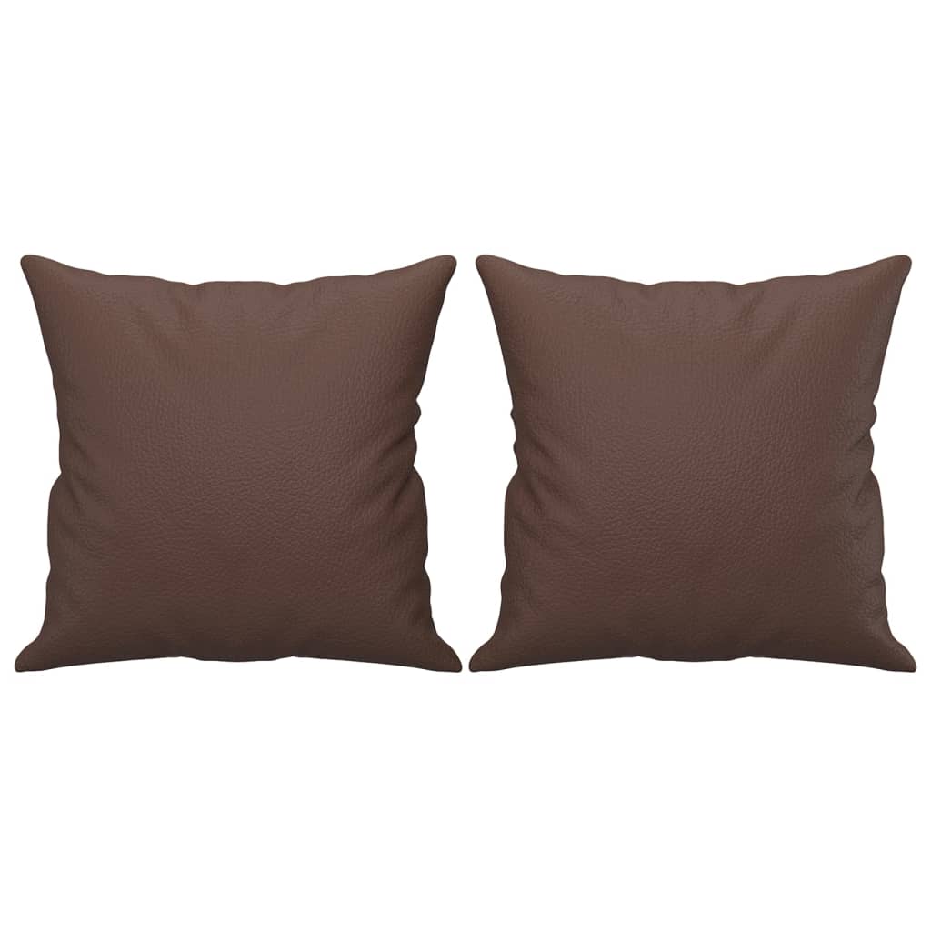 Cuscini Decorativi 2pz Marrone 40x40 cm in Similpelle - homemem39