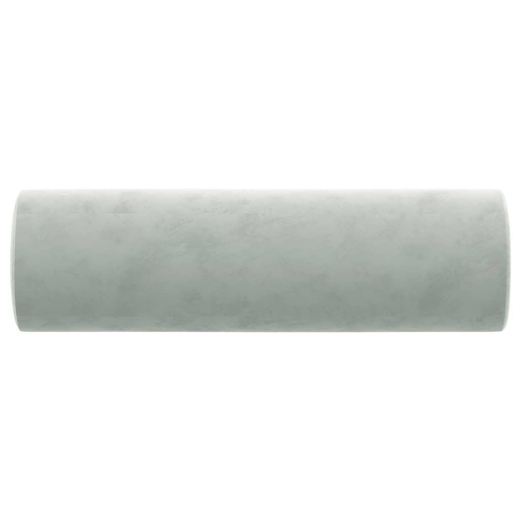 Cuscini Decorativi 2 pz Grigio Chiaro Ø15x50 cm in Velluto - homemem39