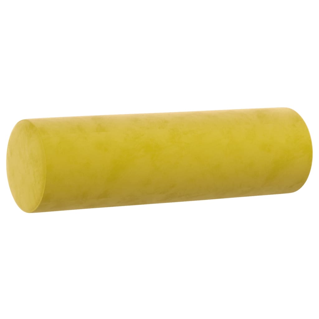 Cuscini Decorativi 2 pz Giallo Ø15x50 cm in Velluto - homemem39