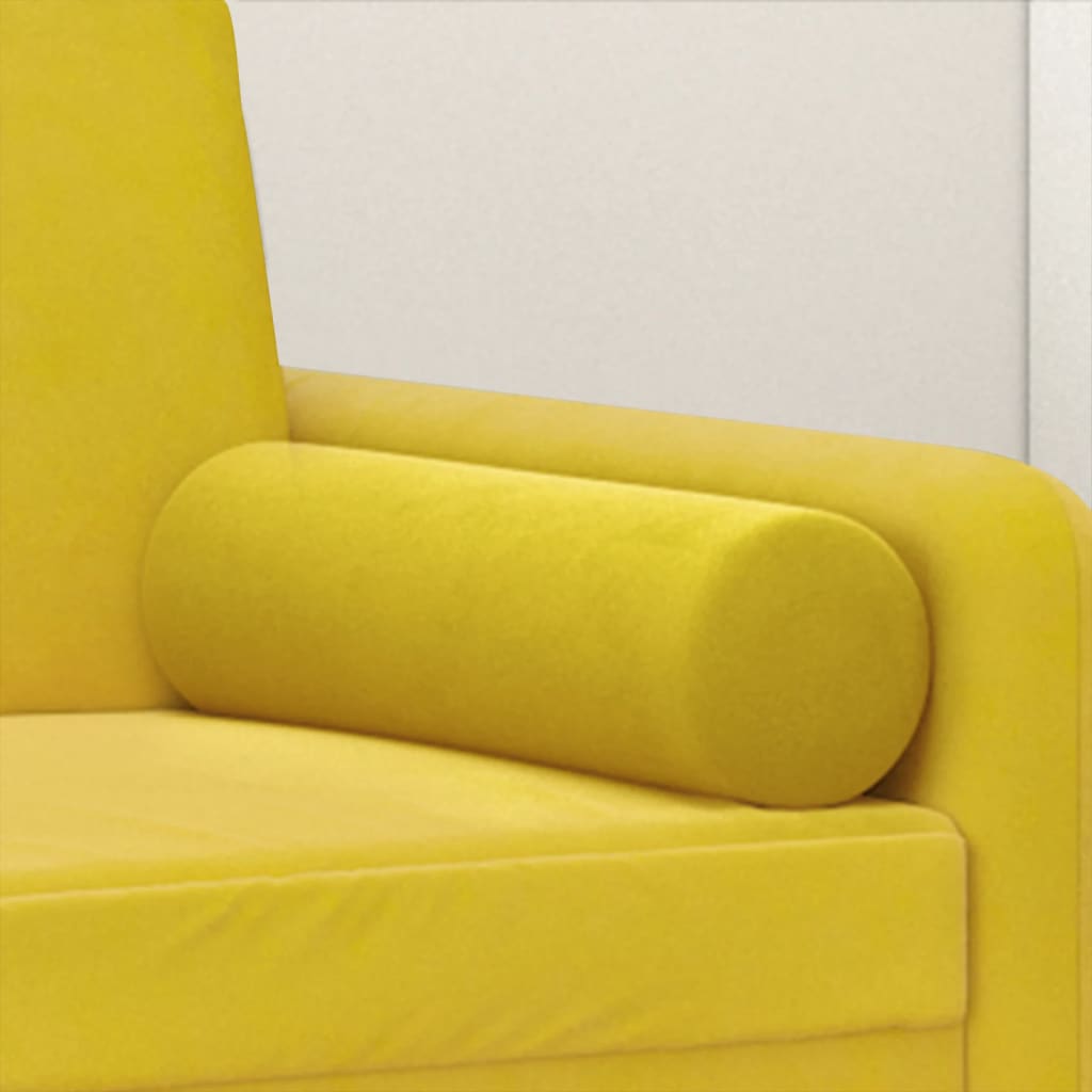 Cuscini Decorativi 2 pz Giallo Ø15x50 cm in Velluto - homemem39