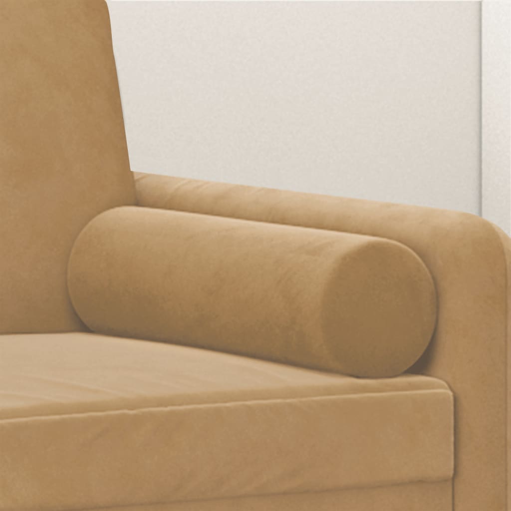 Cuscini Decorativi 2 pz Marrone Ø15x50 cm in Velluto - homemem39