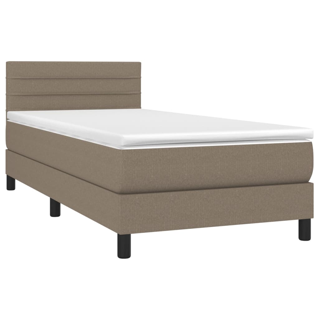 Giroletto a Molle con Materasso Tortora 100x200 cm in Tessuto - homemem39