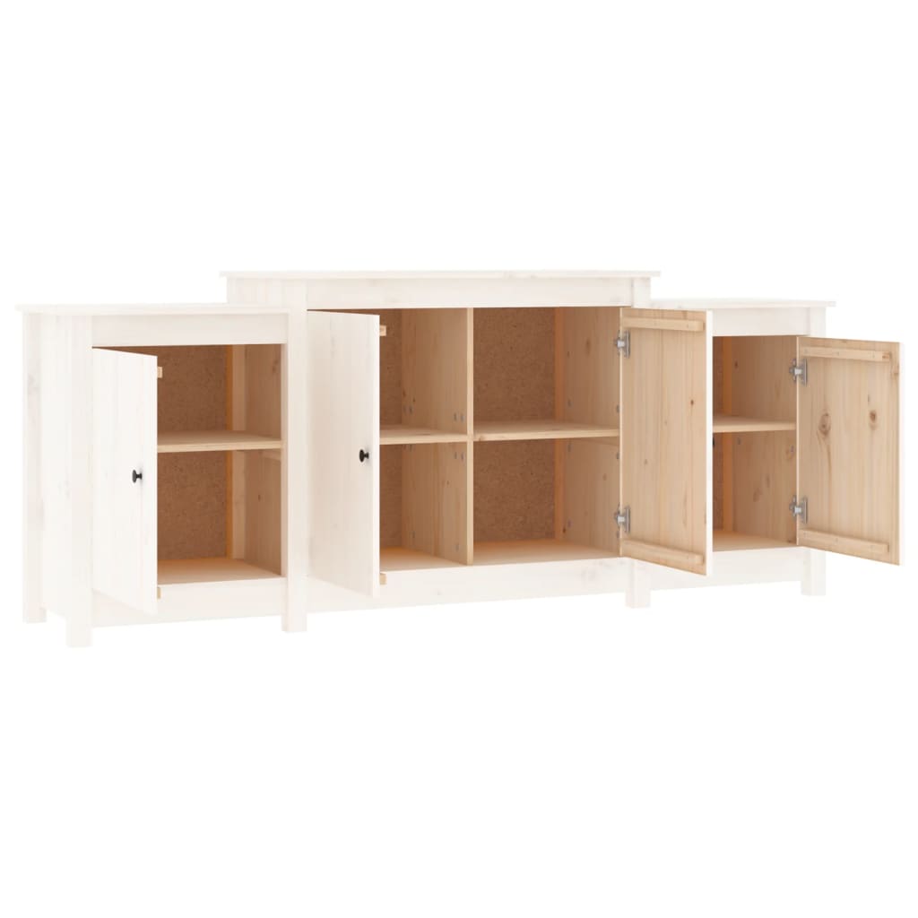 Credenza Bianca 164x37x68 cm in Legno Massello di Pino - homemem39