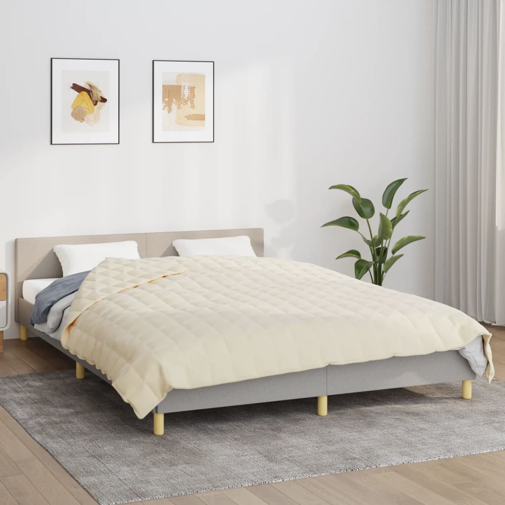 Coperta Ponderata Crema Chiaro 220x230 cm 11 kg Tessuto - homemem39