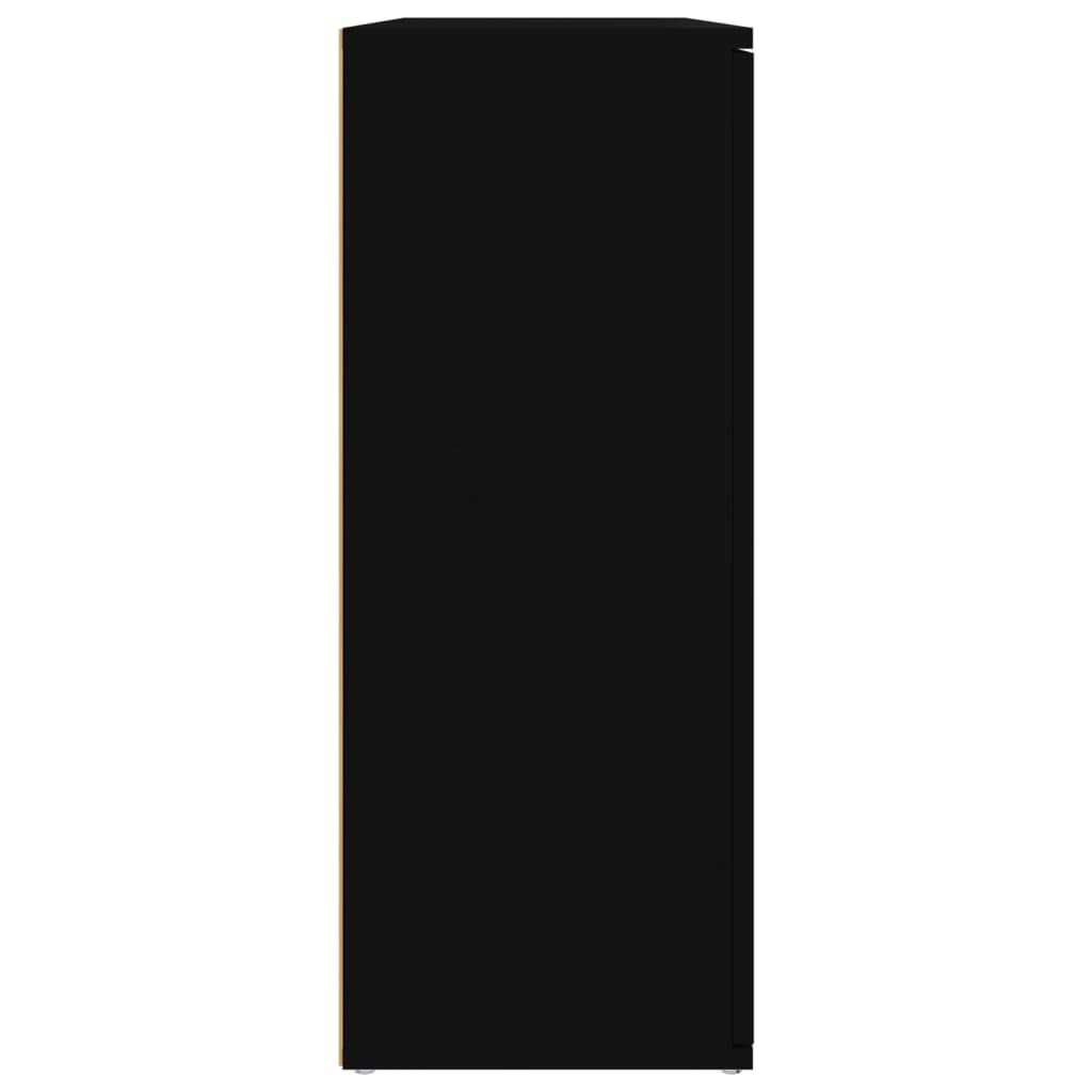 Credenza Nera 91x29,5x75 cm in Legno Multistrato - homemem39