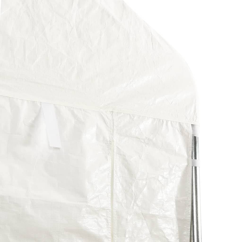 Gazebo con Tetto Bianco 17,84x4,08x3,22 m in Polietilene - homemem39