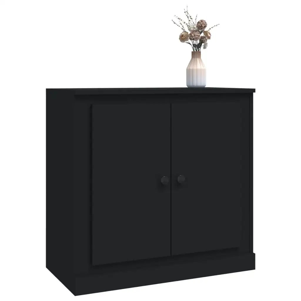 Credenza Nera 70x35,5x67,5 cm in Legno Multistrato - homemem39