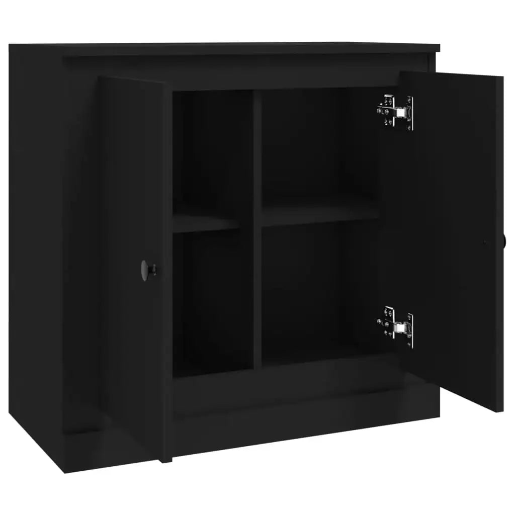 Credenza Nera 70x35,5x67,5 cm in Legno Multistrato - homemem39