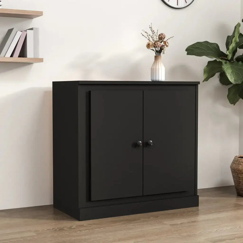 Credenza Nera 70x35,5x67,5 cm in Legno Multistrato - homemem39