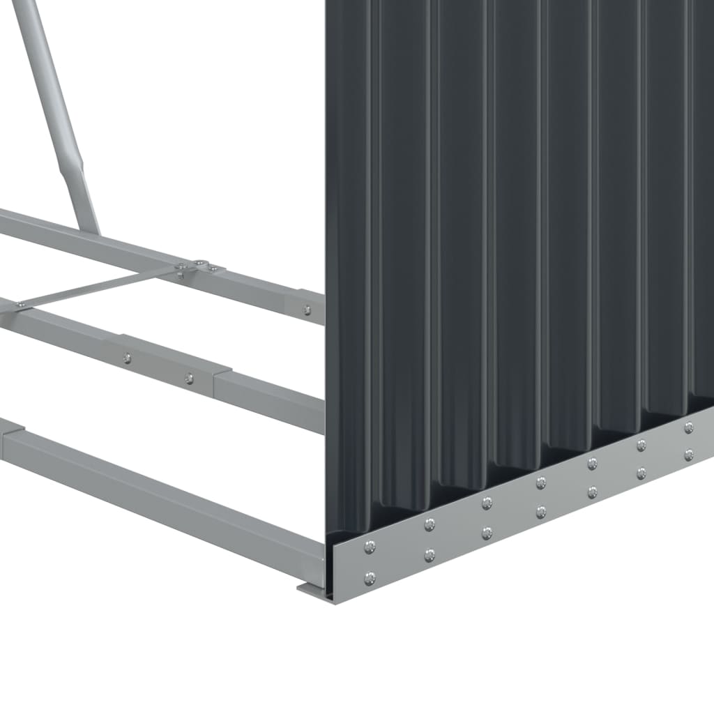 Portaceppi Antracite 120x45x100 cm in Acciaio Zincato - homemem39