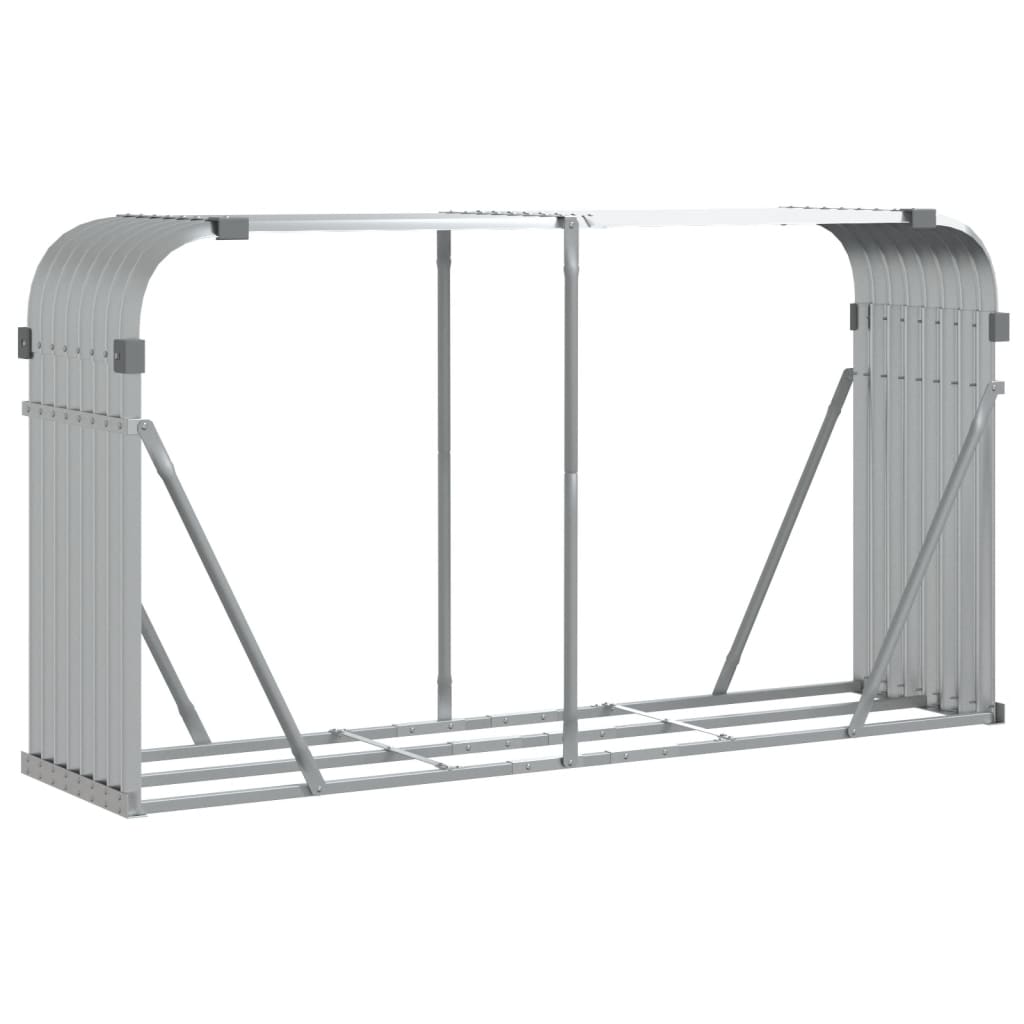 Portaceppi Argento 180x45x100 cm in Acciaio Zincato - homemem39