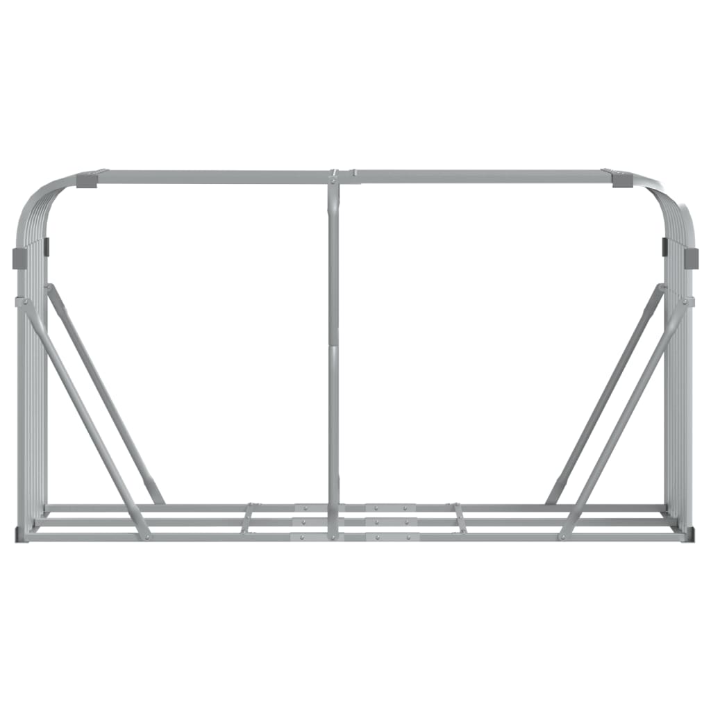 Portaceppi Argento 180x45x100 cm in Acciaio Zincato - homemem39