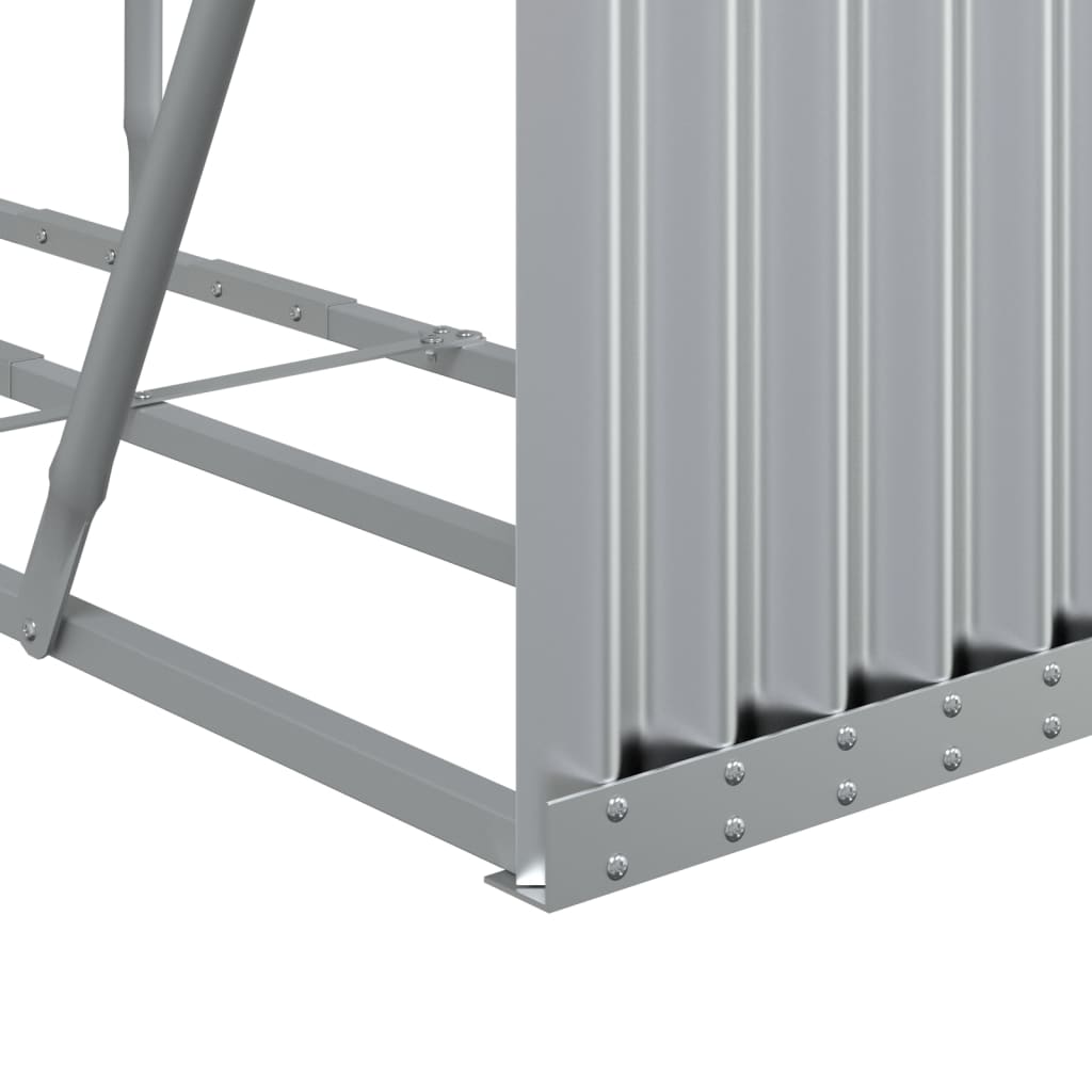 Portaceppi Argento 180x45x100 cm in Acciaio Zincato - homemem39