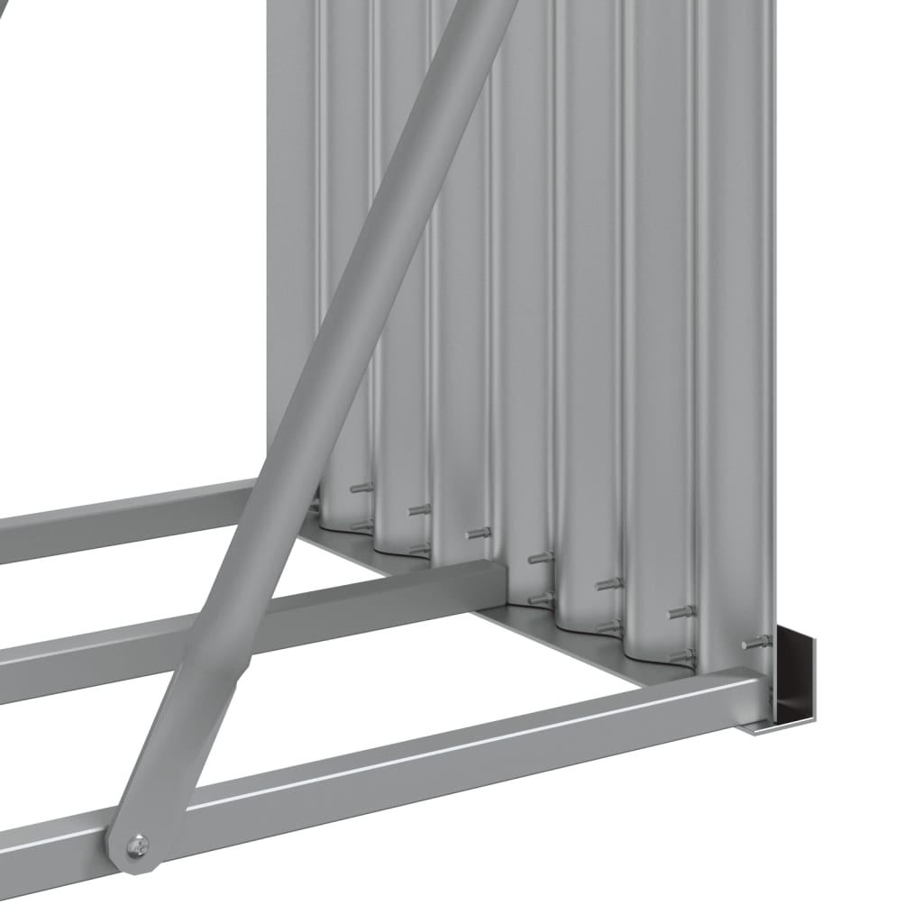 Portaceppi Argento 180x45x100 cm in Acciaio Zincato - homemem39