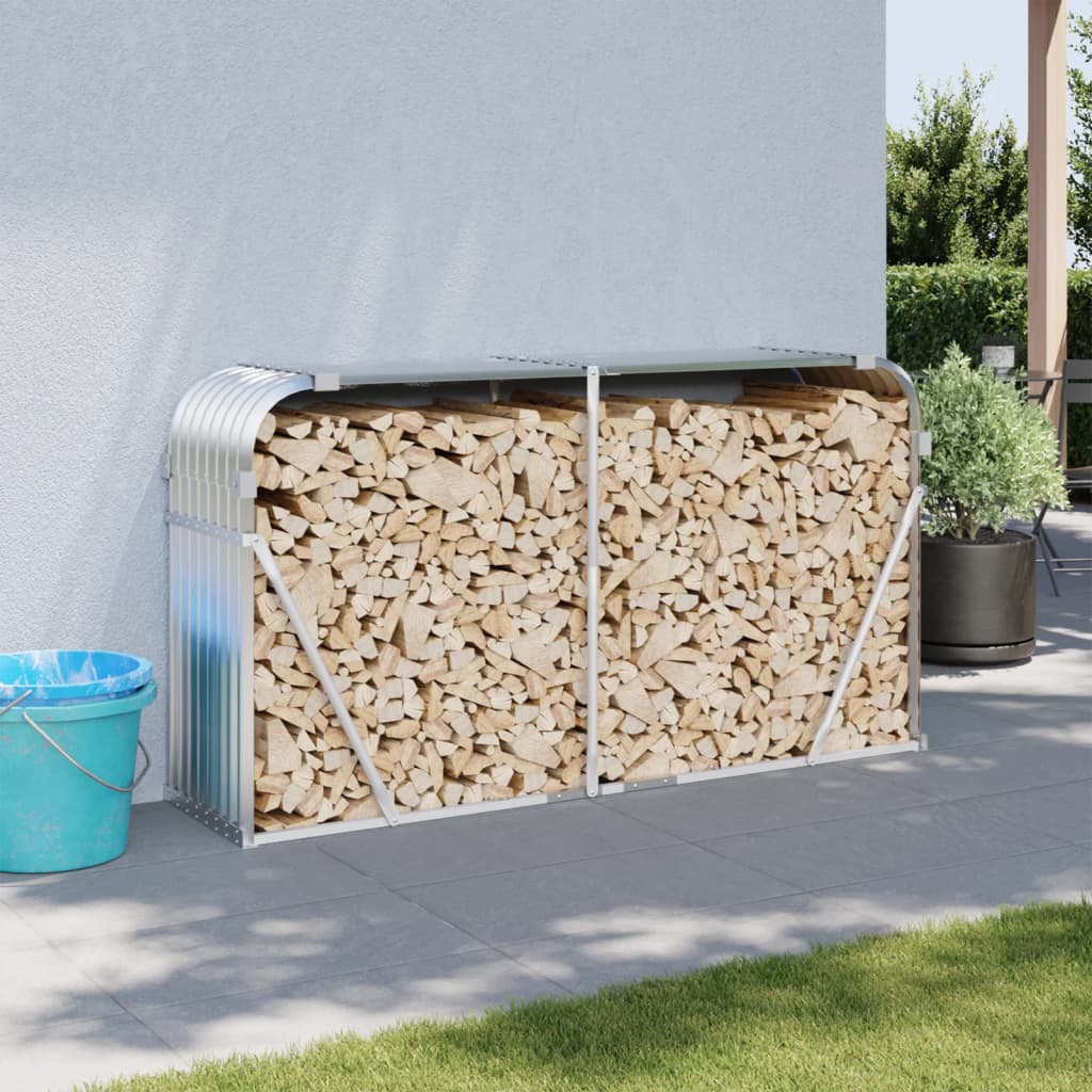 Portaceppi Argento 180x45x100 cm in Acciaio Zincato - homemem39