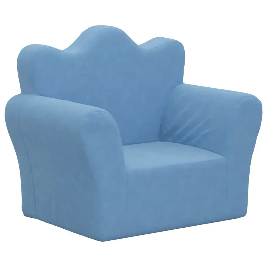 Divano per Bambini Blu in Morbido Peluche - homemem39
