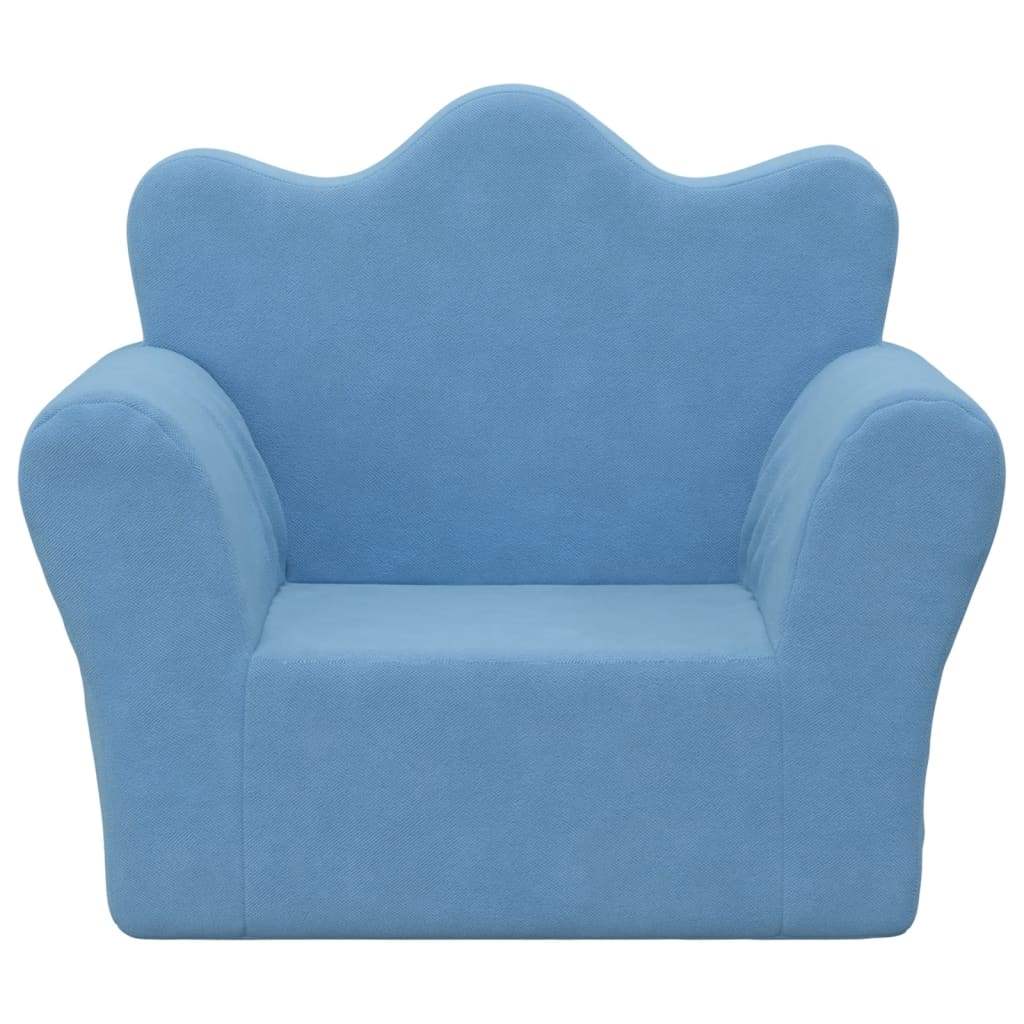 Divano per Bambini Blu in Morbido Peluche - homemem39