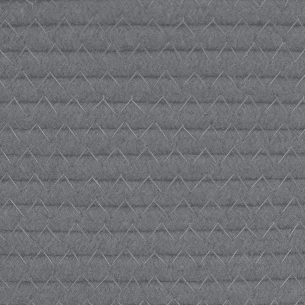 Cestino Portaoggetti Grigio e Bianco Ø51x33 cm in Cotone - homemem39