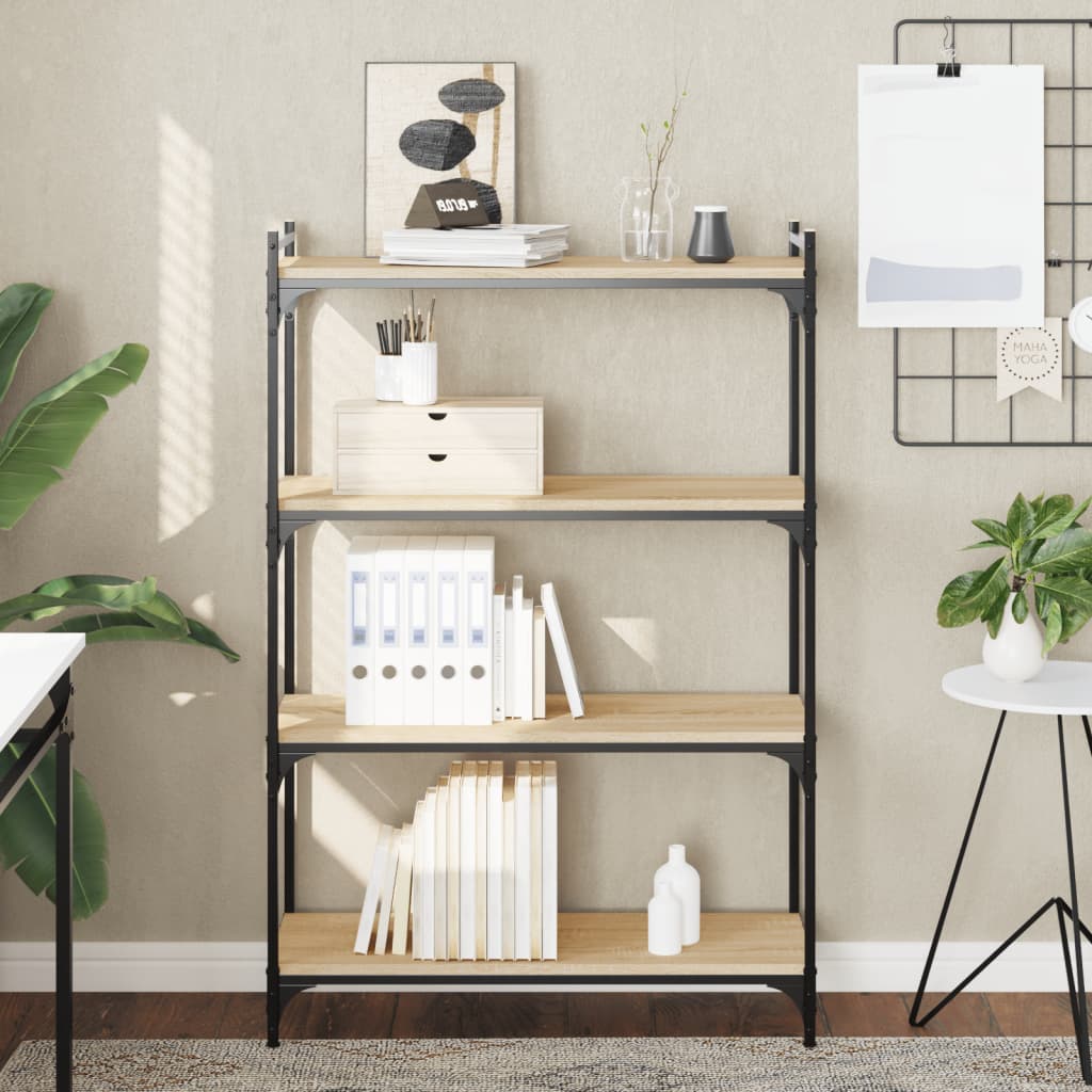 Libreria 4 Ripiani Rovere Sonoma 80x30x120 cm Legno Multistrato - homemem39