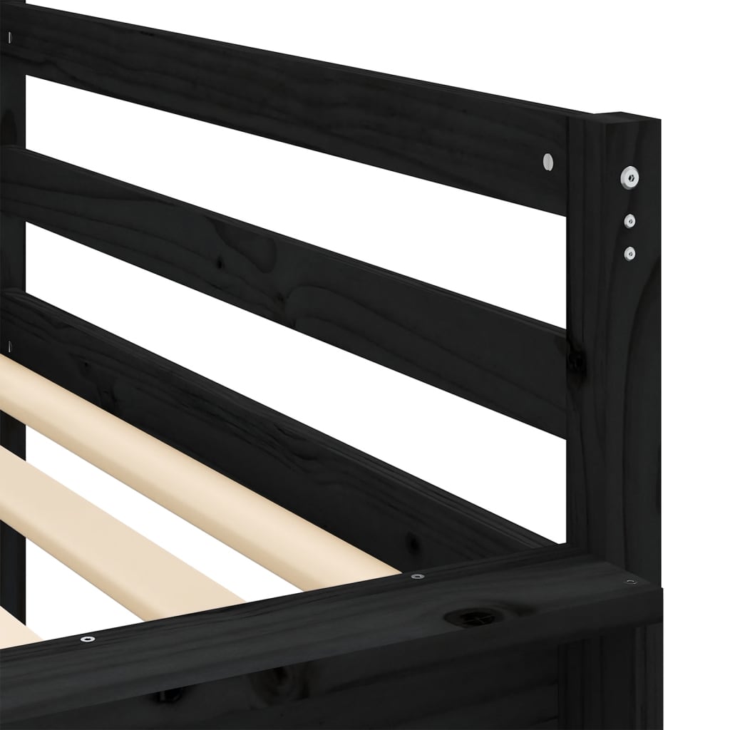 Letto a Soppalco con Torre Bambini Blu 90x190cm Massello Pino - homemem39