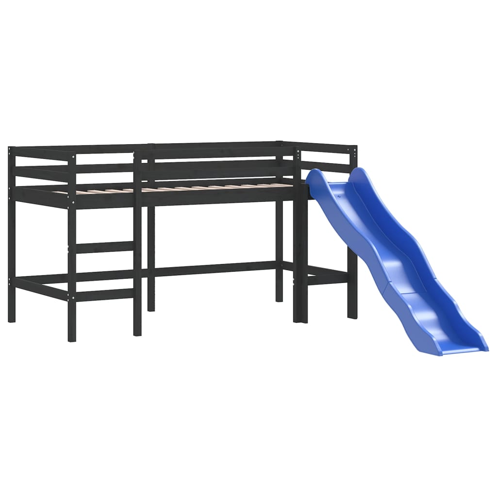 Letto a Soppalco con Torre Bambini Rosa 90x190cm Massello Pino - homemem39