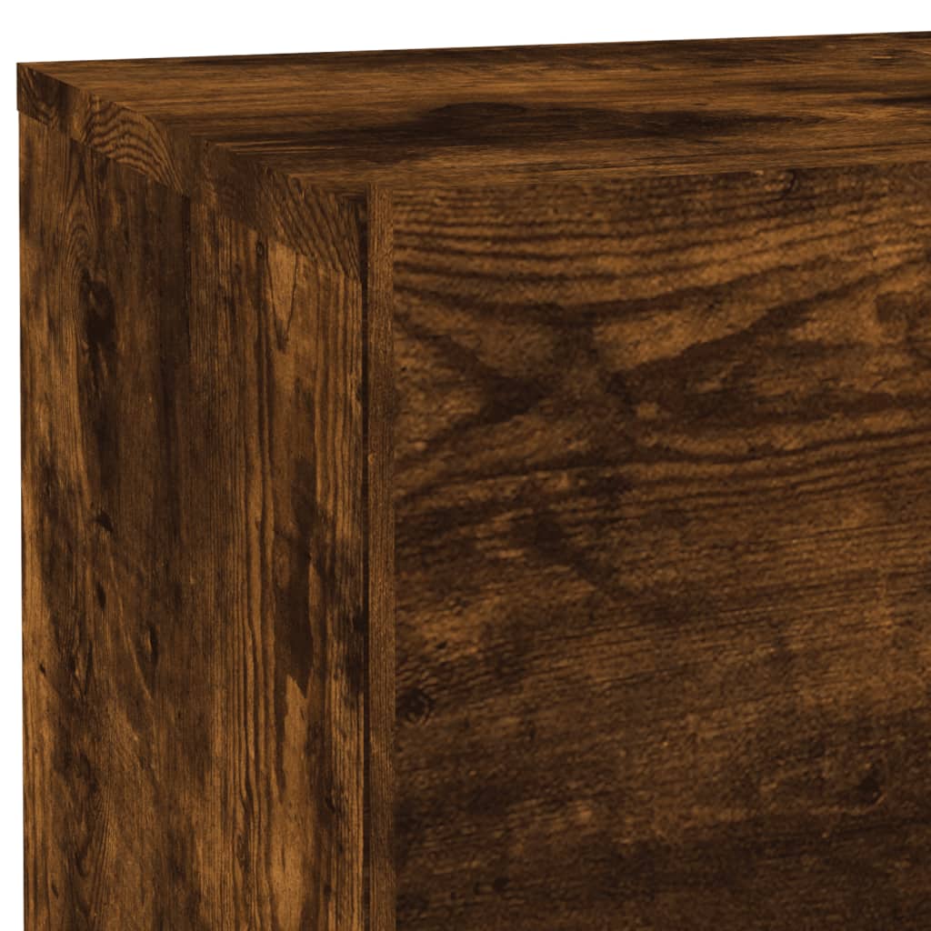 Comodino con Luci LED Rovere Fumo 70x36x40,5 cm - homemem39