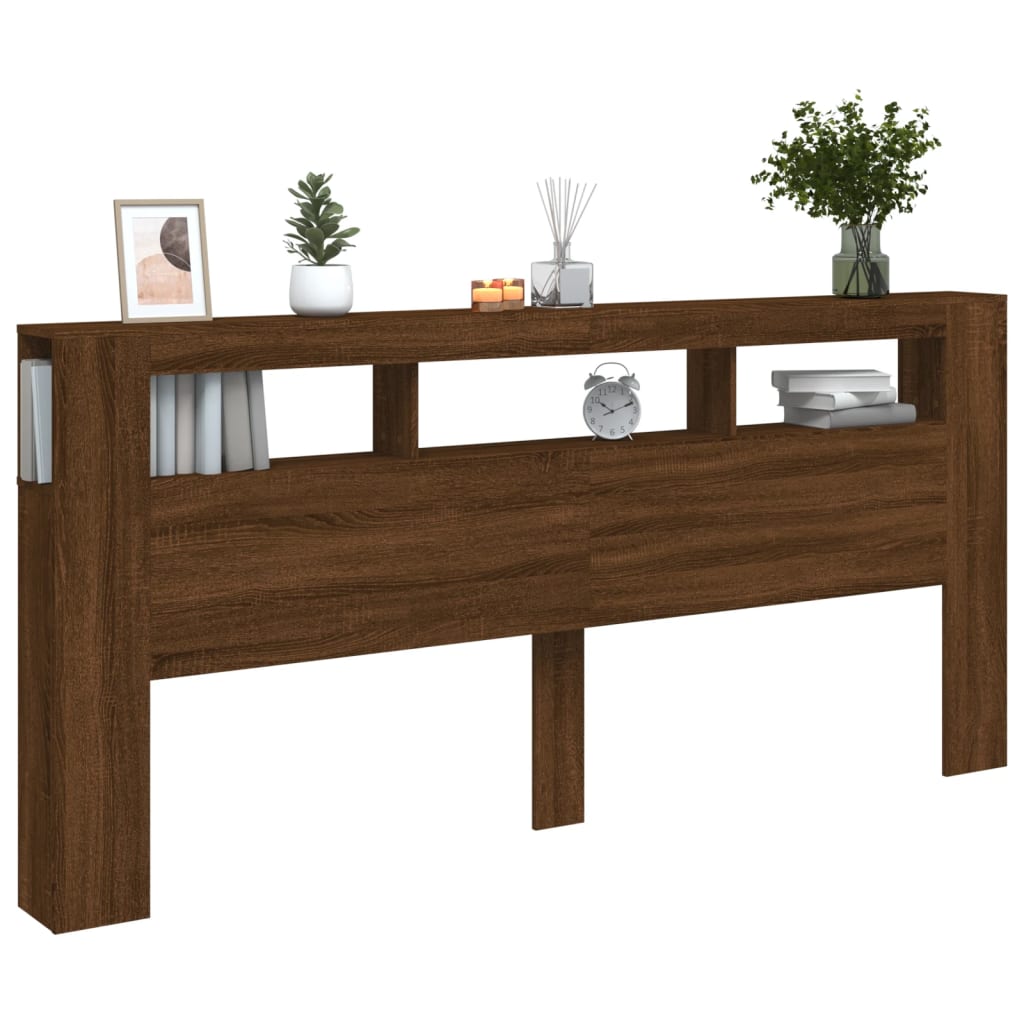 Testiera LED Rovere Marrone 220x18,5x103,5 cm Legno Multistrato - homemem39