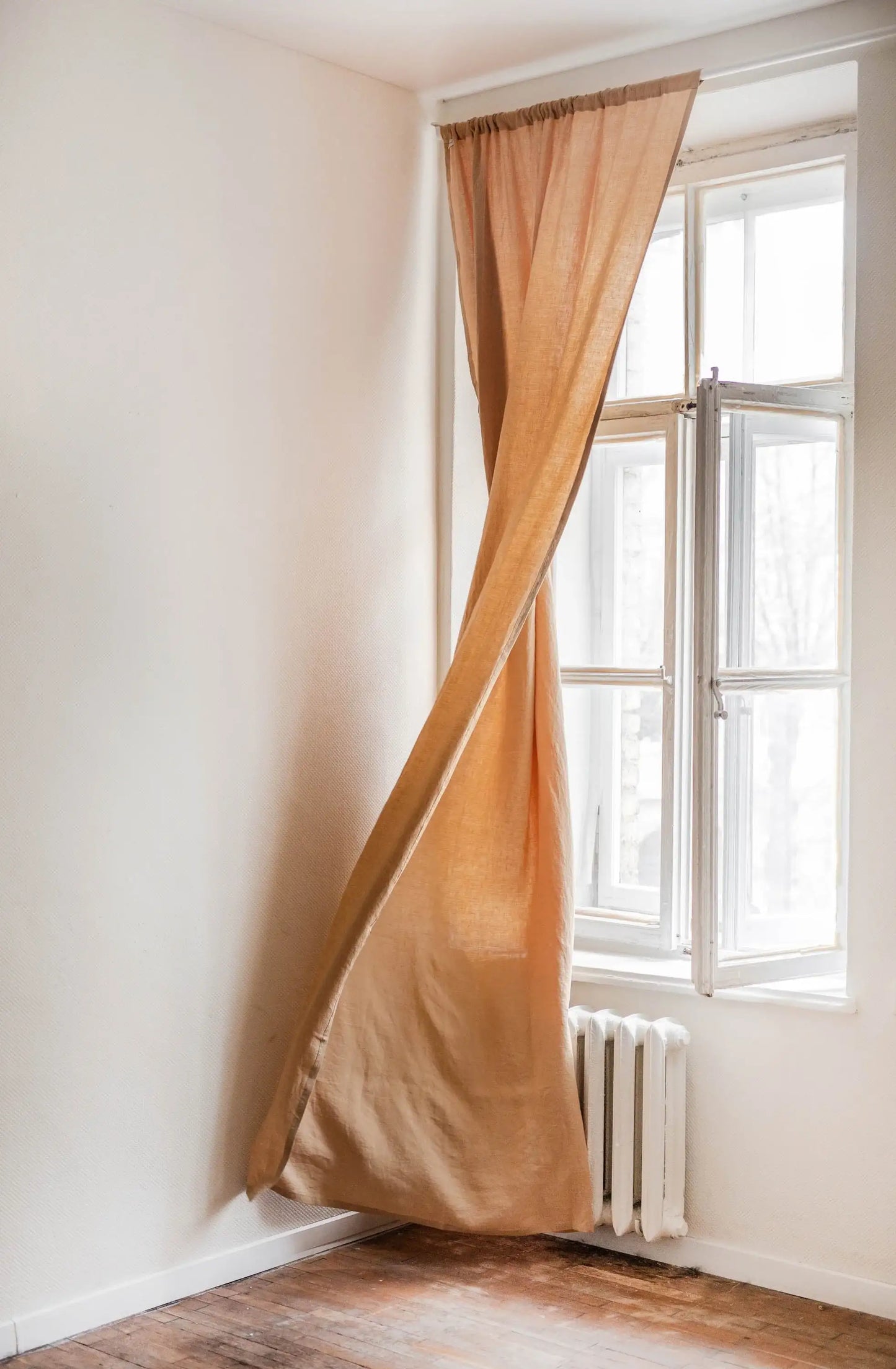 Tenda in lino con tasca per aste - homemem39