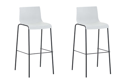 2er Set Barhocker HOVER Kunststoff 4-Fuß Gestell