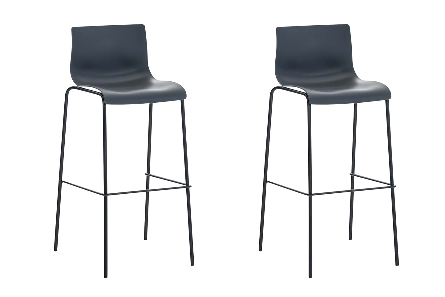 2er Set Barhocker HOVER Kunststoff 4-Fuß Gestell