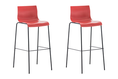 2er Set Barhocker HOVER Kunststoff 4-Fuß Gestell
