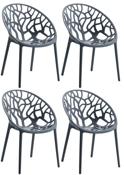 4er Set Stapelbare Gartenstühle Hope