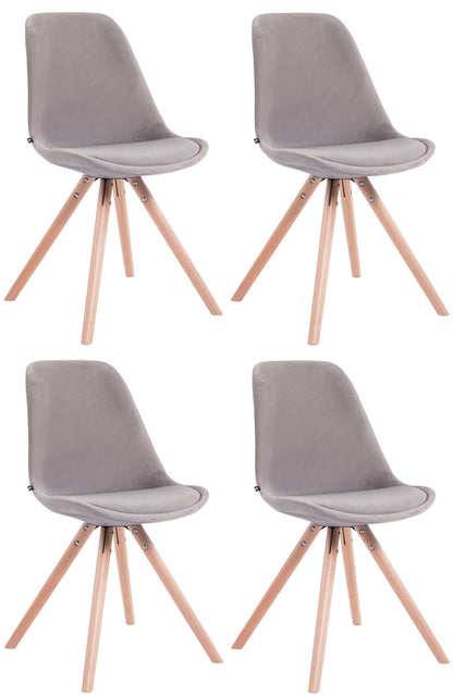 4er Set Stühle Toulouse Samt Rund