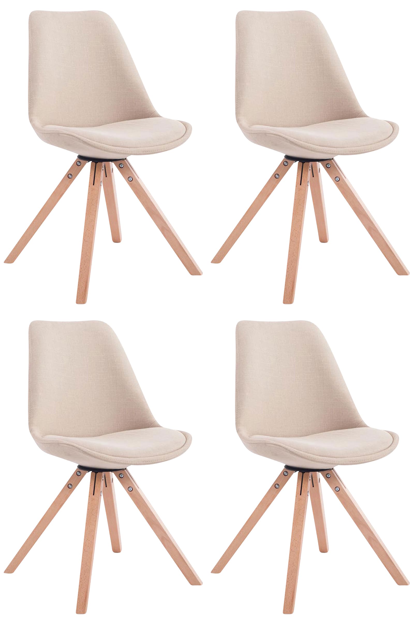 4er Set Besucherstühle Toulouse Stoff Square - homemem39