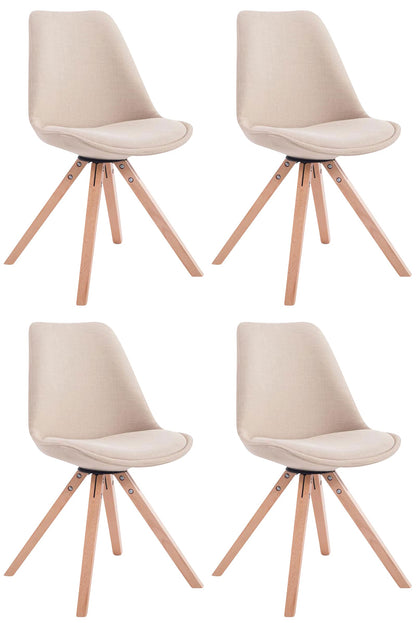 4er Set Besucherstühle Toulouse Stoff Square - homemem39