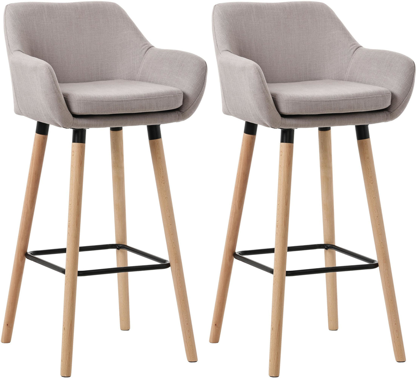 2er Set Barhocker Grant mit Stoffbezug