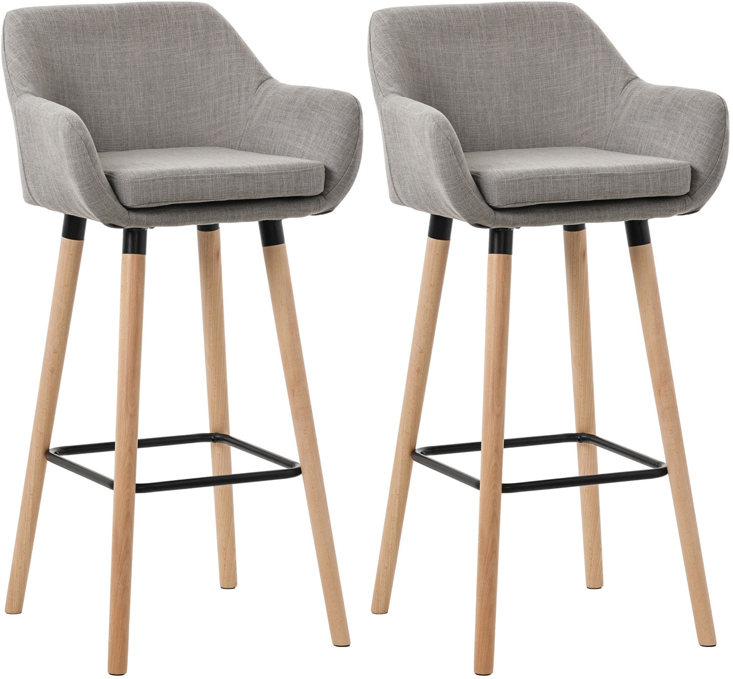 2er Set Barhocker Grant mit Stoffbezug