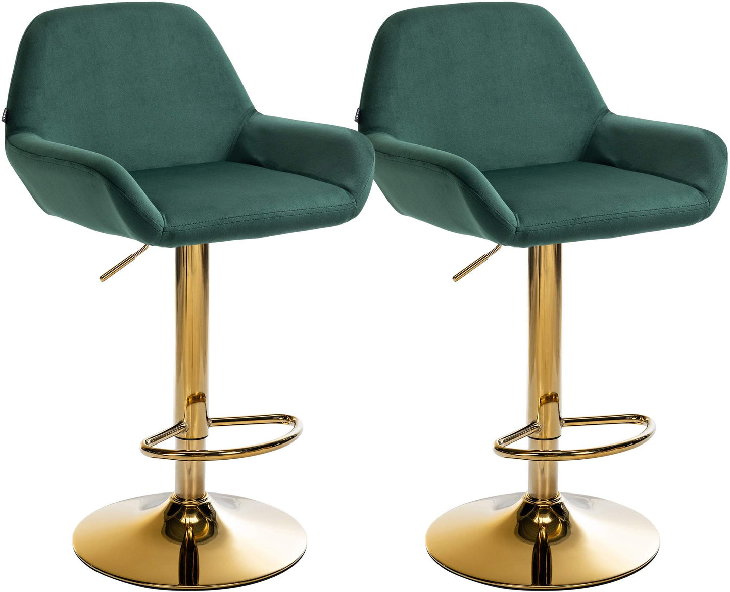 2er Set Barhocker Braga Gold Samt | homemem39
