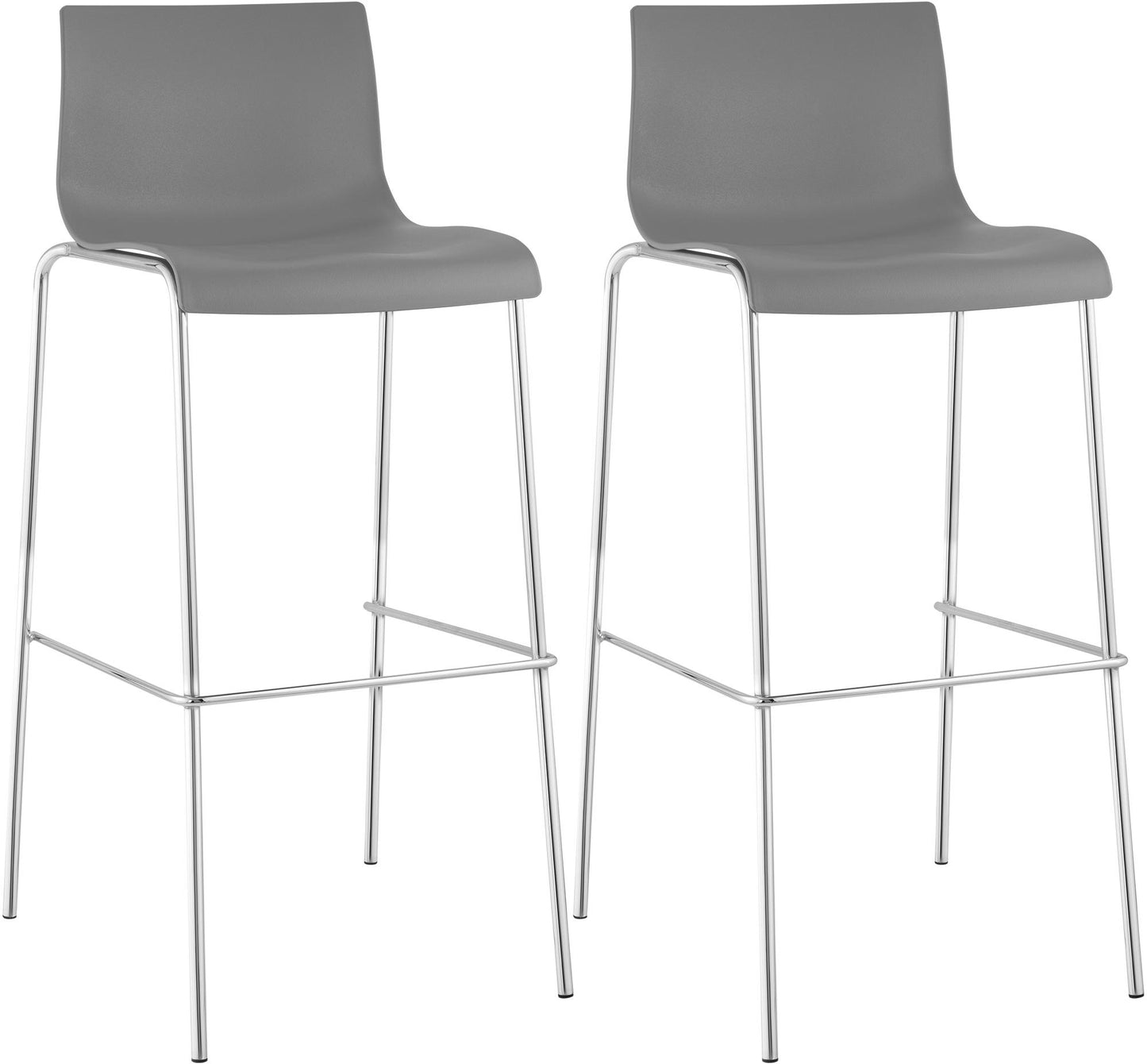 2er Set Barhocker Hover Kunststoff 4-Fuß Gestell | homemem39