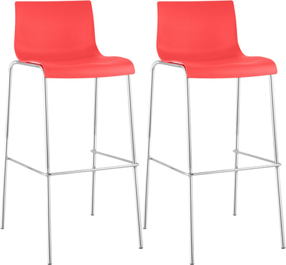 2er Set Barhocker Hover Kunststoff 4-Fuß Gestell | homemem39